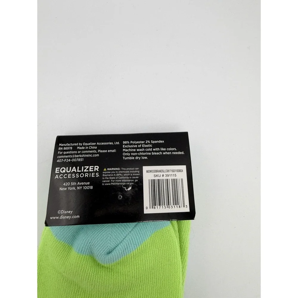 Disney Tinker Bell Adult‎ Size 9-13 Green Graphic Novelty Crew Socks 1 Pack
